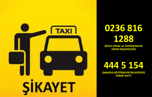 Kula Taksi Şikayetleri İletişim Numaraları